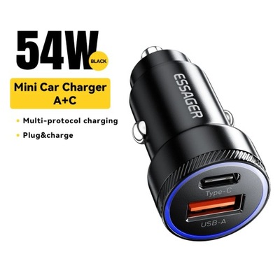 Essager 54W Car Charger 5A Fast Charging Type C Quick Charge 3.0 QC PD 3.0 