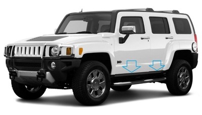 HUMMER H3 2006-2010 - НАКЛАДКИ ХРОМ БОКОВЫЕ ДВЕРЬ ХРОМOWANE OCHRONNE