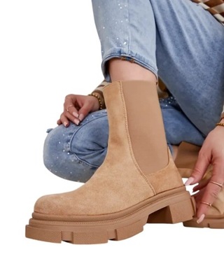 BRĄZOWE BOTKI DAMSKIE EZOLI 39