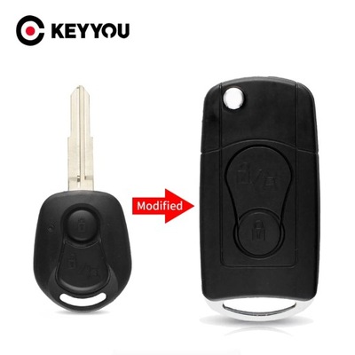 FOR SSANGYONG 2 BUTTON ODWROC RETRACTABLE CASING REMOTE CONTROL FROM WITH KEY SAMOCH  