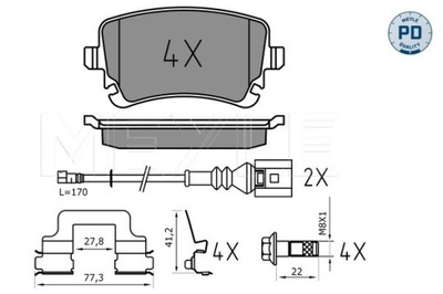 КОЛОДКИ ТОРМОЗНЫЕ ЗАД VW T5 03- 1,9-3,2 Z 2 ДАТЧИКАМИ