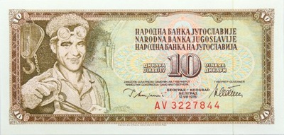 Jugosławia - BANKNOT - 10 Dinarów 1978 - Belgrad - HUTNIK - Stan UNC