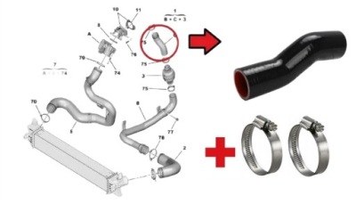 Wąż труба turbo турбіни інтеркулер повітря впускний fiat ducato 2.2 d фото №1