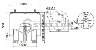 Пневмоподушка подушка подвеска bpw фото №1