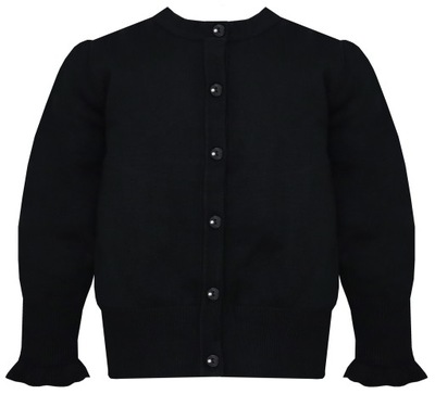 Sweterek Dziewczęcy Rozpinany Czarny Klasyczny Elegancki r 152 1802