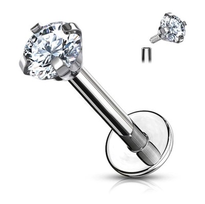 LABRET CYRKONIA GWINT WEW. STAL 316L 1,0/6/3