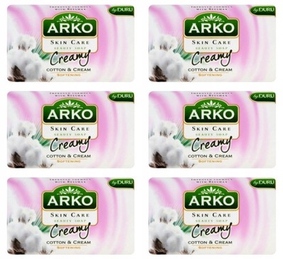 Arko Cotton Cream Mydło w kostce bawełna 6x90 g