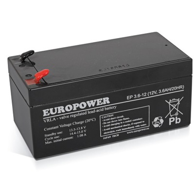 Akumulator 12V 3.6Ah AGM Europower EP3.6-12