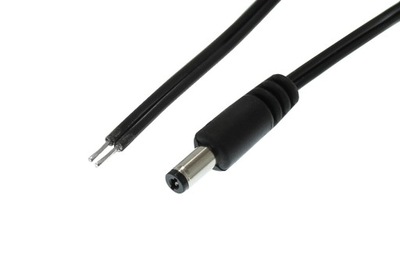 Kabel przewód DC dwużyłowy 2x0,5mm2 z wtykiem 2,5x5,5 mm |1,8 m