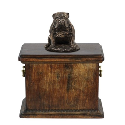 Buldog Angielski Urna na prochy psa ze statuetką