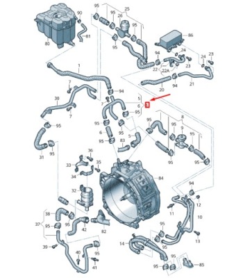 Vw touareg 7p mk2 охлаждающая жидкость шланг 7p0121070f фото №1