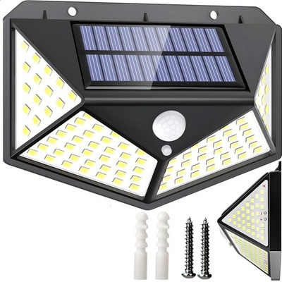 ПРОТИВОТУМАНКА SOLARNY 100 LED (СВЕТОДИОД ) Z ДАТЧИКОМ ДВИЖЕНИЯ ФАРА SOLARNA НА СТЕНУ МОЩНАЯ