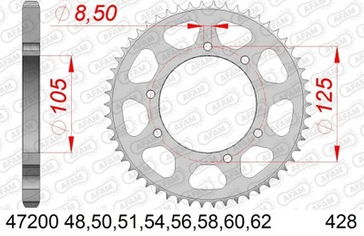 AFAM ЗУБЧАТКА ЗАД #428 50 ЗУБІВ DERBI 125 R SENDA BAJA