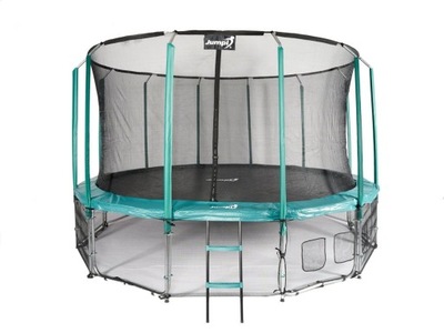 Trampolina Ogrodowa Jumpi 487cm/16FT Maxy Comfort Zielona Z Wewn Siatką