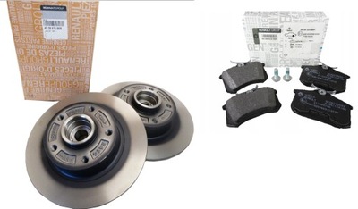 Oryg kpl. 2x диск тормозная задняя + тормозные колодки renault megane iii fluence фото №1