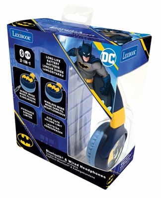 Składane słuchawki Batman 2 w 1 Bluetooth i przewodowe z zabezpieczeniem gł