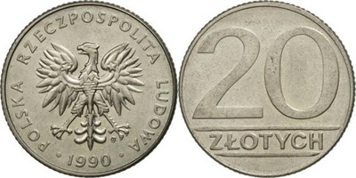 20 złotych zł 1990 mennicza - z rolki