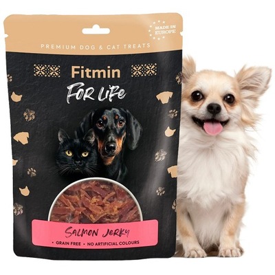 Przysmak dla Psa FITMIN Smaczki Dog Snack ŁOSOŚ kurczak Salmon Jerky 70g