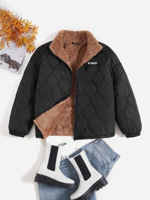 SHEIN CZARNA OCIEPLANA KURTKA PIKOWANA NA ZAMEK XL 33213