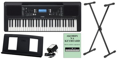 Yamaha PSR-E373 Keyboard + Statyw + Akordy