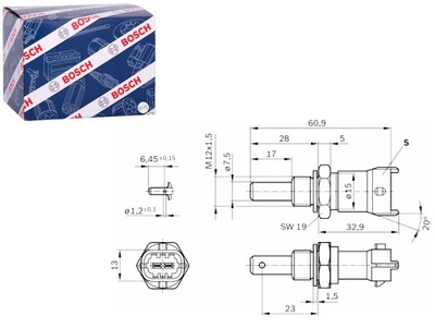 Bosch датчик температури двигуна wody ford bosch фото №1