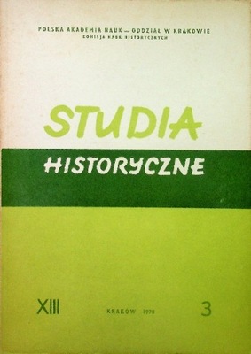 Studia historyczne rok XIII nr 3