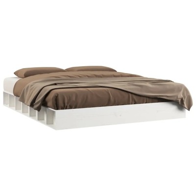 Rama łóżka, biała, 120 x 200 cm, lite drewno