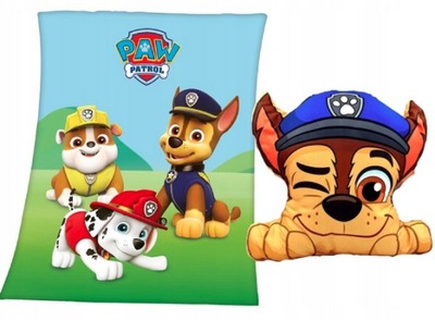 PSI PATROL Poduszka i Koc Kocyk Do Przedszkola Paw Patrol Pieski Chase