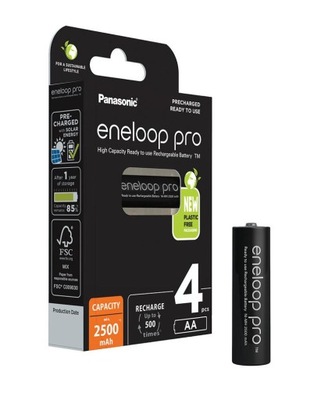 PANASONIC ENELOOP PRO akumulatorki AA 2500mAh 4szt