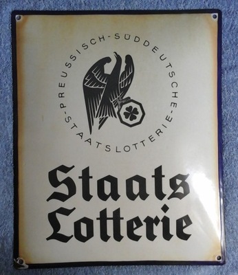 szyld Staats Lotterie - oryginał