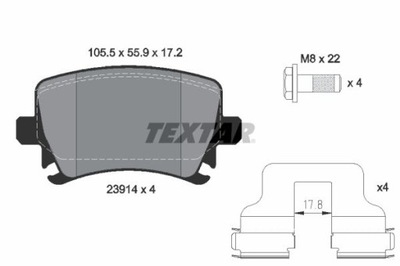 TEXTAR 2391401 КОЛОДКИ ТОРМОЗНЫЕ