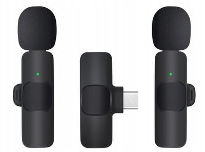2x MIKROFON BEZPRZEWODOWY KRAWATOWY / ODBIORNIK USB-C + ADAPTER DO IPHONE