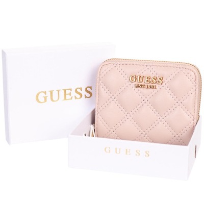 GUESS PORTFEL DAMSKI GIULLY SLG SMALL ZIP BEŻOWY