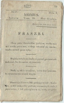 Żółkowski Aloizy MOMUS 1820