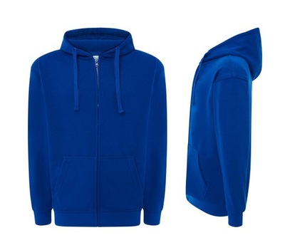 Bluza dresowa męska Z KAPTUREM rozpinana JHK SWUA HOOD niebieska RB r. XS