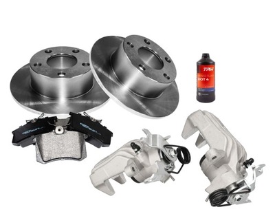 DISCS X2 + PADS + CALIPERS REAR DO AUDI A6 C5 VW PASSAT B5 FL +DOT4 1L  