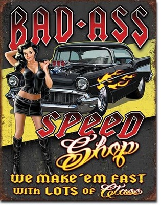 Metalowy plakat blacha USA Bad Ass Speed Shop