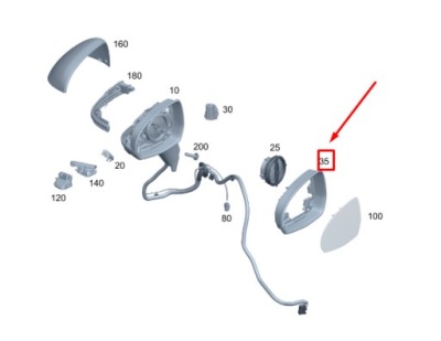 Mercedes-benz eqs v297 рама дзеркало правого a0998112002 фото №1