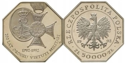 50000 zł 200 lat Orderu Virtuti Militari 1992