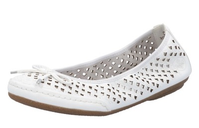 Rieker 41489-80 r.37 białe balerinki baleriny