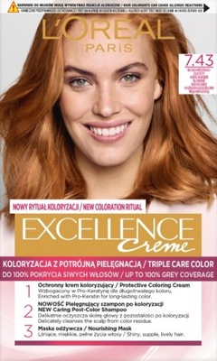 Loreal Excellence Creme Krem Koloryzujący 7.43