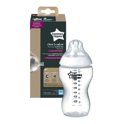 Tommee Tippee Closer To Nature butelka do karmienia ze smoczkiem silikonowy