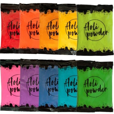 Kolorowy proszek Holi Powder na Festiwal kolorów puder 10 szt bezpieczny