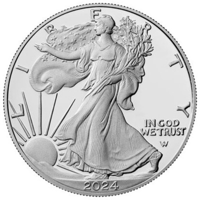 2024 rok Amerykański Orzeł 1 uncja srebra moneta w kapslu NOWE MENNICZE