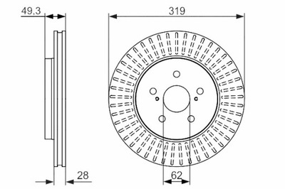 BOSCH DISCOS DE FRENADO 2 PIEZAS PARTE DELANTERA LEXUS RX TOYOTA HARRIER HIGHLANDER  