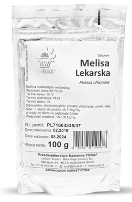 Nasiona roślin miododajnych Melisa Lekarska 100g