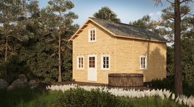 Drewniany Dom Całoroczny - JUSTYNA II 500x700