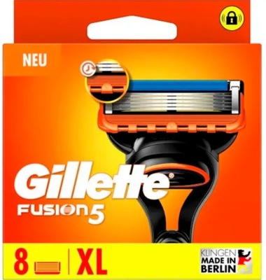 Wkłady żyletki wymienne do maszynki Gillette Fusion5 8 szt