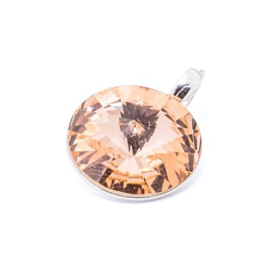 Wisiorek srebro z kr. Swarovski Rivoli 12mm LPEACH