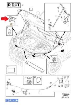 PERNA DE CERRADURA DE CAPO DERECHA VOLVO OE 32219337  